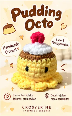 Pudding Octo Rajutan Handmade CROSYERINE
